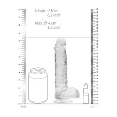   REALROCK - průsvitné realistické dildo - vodočisté (19cm)