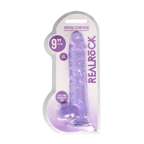 RealRock - realistické dildo - průhledné - fialové - 22 cm