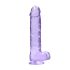 RealRock - realistické dildo - průhledné - fialové - 22 cm