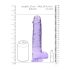 RealRock - realistické dildo - průhledné - fialové - 22 cm
