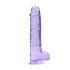 RealRock - realistické dildo - průhledné - fialové - 22 cm