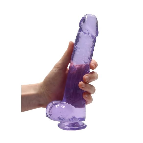 RealRock - realistické dildo - průhledné - fialové - 22 cm