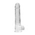 RealRock - realistické dildo - průhledné - 22 cm