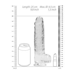   REALROCK - průsvitné realistické dildo - vodočisté (22cm)