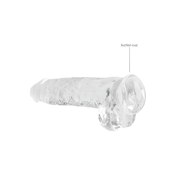 RealRock - realistické dildo - průhledné - 22 cm