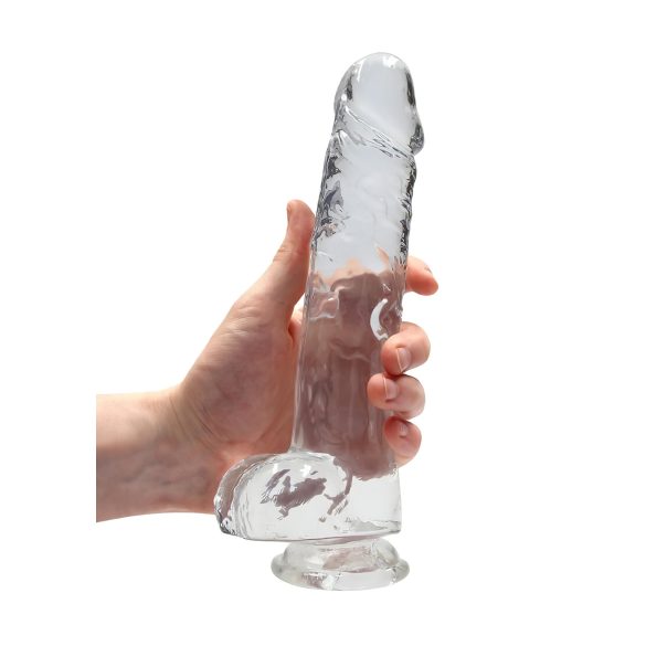 RealRock - realistické dildo - průhledné - 22 cm