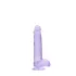 RealRock - realistické dildo - průhledné - fialové - 15 cm