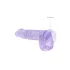 RealRock - realistické dildo - průhledné - fialové - 15 cm