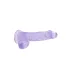 RealRock - realistické dildo - průhledné - fialové - 15 cm