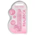 RealRock - realistické dildo - průhledné růžové - 15 cm