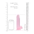 RealRock - realistické dildo - průhledné růžové - 15 cm