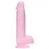 RealRock - realistické dildo - průhledné růžové - 15 cm