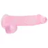 RealRock - realistické dildo - průhledné růžové - 15 cm