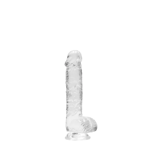 RealRock - realistické dildo - průhledné - 15 cm