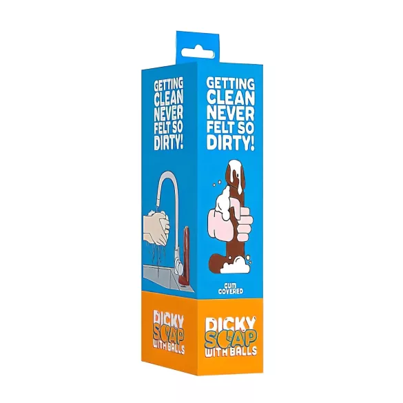 Dicky Cum - mýdlo penis s varlaty - hnědá 250g
