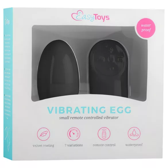 Easytoys - vibrační vajíčko s dálkovým ovládáním - 7 režimů - černé