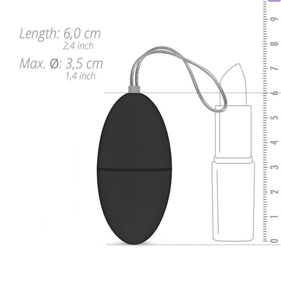 Easytoys - vibrační vajíčko se 7 rytmy a dálkovým ovladačem (černé)