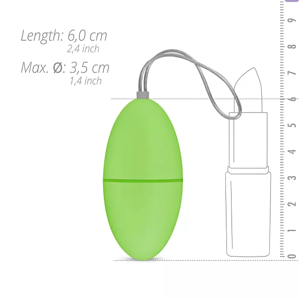 Easytoys - 7 rytmů vibrační vajíčko s dálkovým ovládáním (zelené)