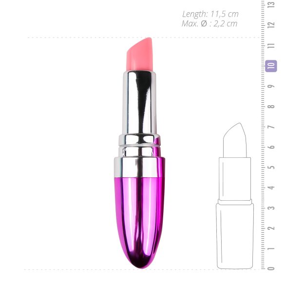 Easytoys Lipstick - vodotěsný růžový vibrátor ve tvaru rtěnky
