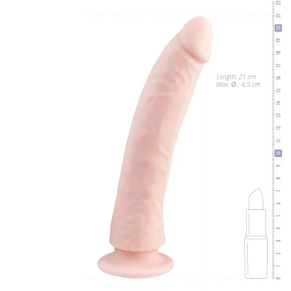 Easytoys - realistické dildo s přísavkou - 100% silikon - 21 cm - tělová