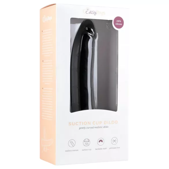 Easytoys - realistické dildo s přísavkou - 100% silikon - 21 cm - černé