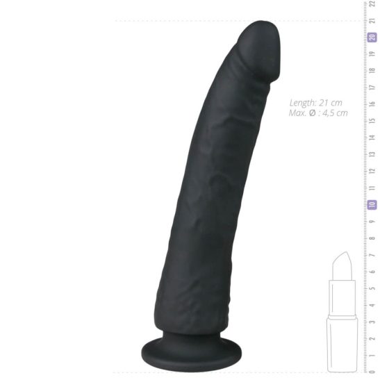 Easytoys Suction Cup Dildo - 100% -ní silikonové dildo s přísavkou (21cm) - černé