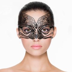 Kovová kočičí maska na obličej (černá)