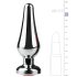 Easytoys - anální kolík s růžovým kamínkem - kovový, stříbrný, 3,5 cm