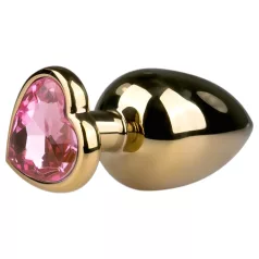   Easytoys - anální kolík srdíčková základna - kovový zlatý/růžový 3,5 cm