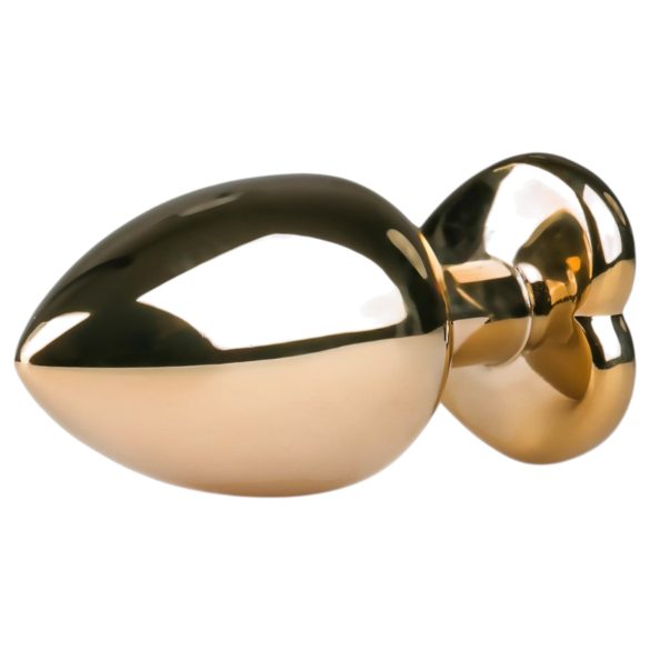 Easytoys - anální kolík srdíčková základna - kovový zlatý/růžový 3,5 cm