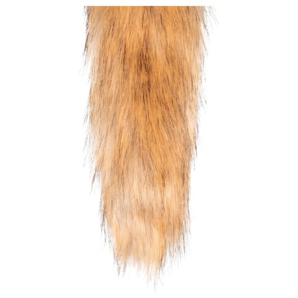 Easytoys - anální kovový kolík s liščím ocasem - zlatý/oranžový