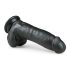 Easytoys - dildo s přísavkou a varlaty - černý 20 cm