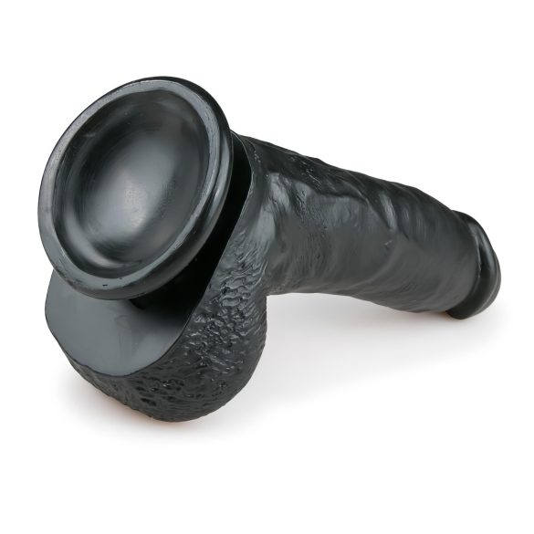 Easytoys - dildo s přísavkou a varlaty - černý 20 cm