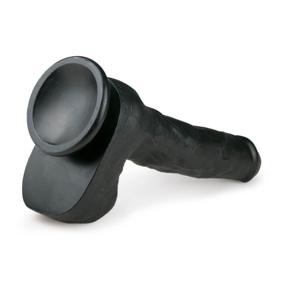 Easytoys - velké dildo s varlaty a přísavkou (29,5cm) - černé