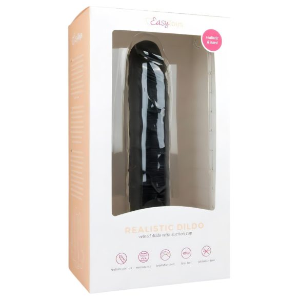 Easytoys - realistický dildo s přísavkou - extra velký - 28,5 cm - černý