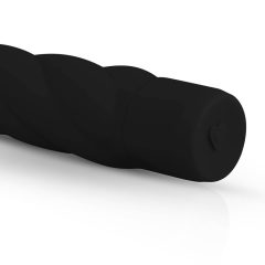   Easytoys Power Vibe - vibrátor s kroucenou silikonovou tyčí (černý)