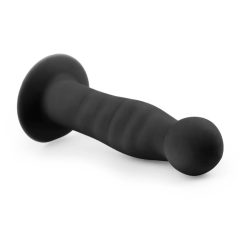   Easytoys Ribbed - anální dildo se svorkami (14 cm) - černé