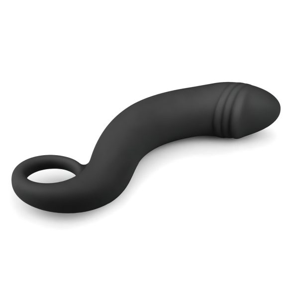 EasyToys - anální dildo zahnuté - silikon - černé