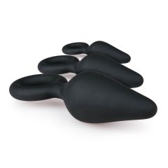   Easytoys - Anální dildo s kroužkem na uchopení - 3ks (černé)