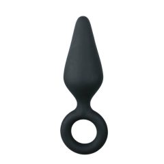   Easytoys Pointy Plug - anální kolík s úchytkou - středně velkí (černý)