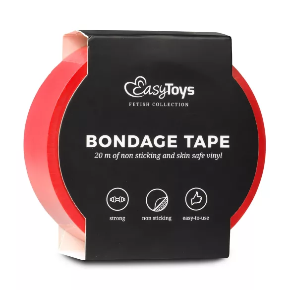 Easytoys - bondage páska - samodržící červená - 20 m