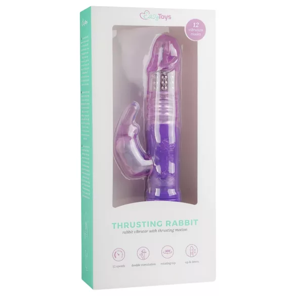 Easytoys Bunny - rotační a pohyblivý vibrátor - silikon - fialový