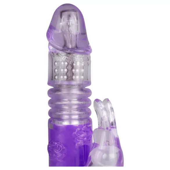 Easytoys Bunny - rotační a pohyblivý vibrátor - silikon - fialový