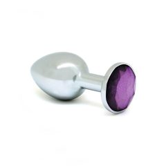 Rimba XS - fialové kovové anální dildo (stříbrné)