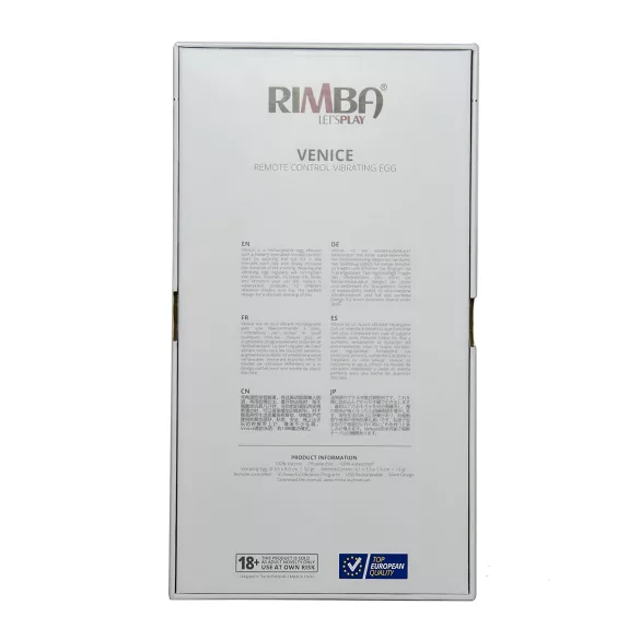 Rimba Venice - vibrační vajíčko na dálkové ovládání - dobíjecí, černé