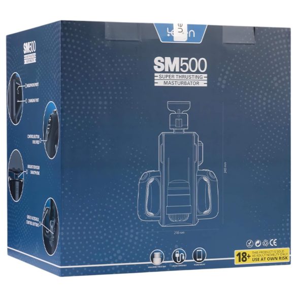 LETEN SM 500 - pohyblivý masturbátor s držákem na telefon (černý)