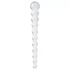 Gildo Glass No. 20 - skleněné dildo s perlami - čiré