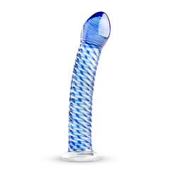   Gildo Glass No. 5 - spirálové skleněné dildo (průsvitné modré)