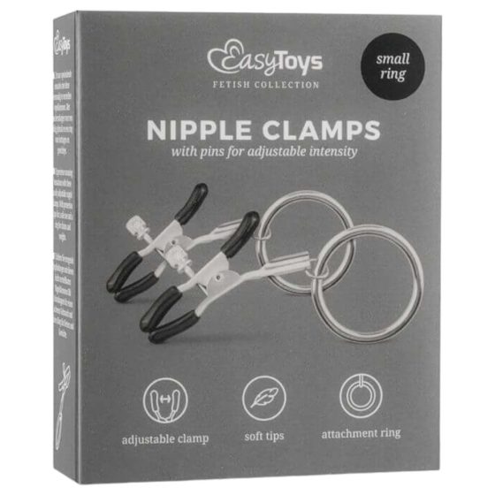 Metal Nipple Clamps With Ring - kolíčky na bradavky s kroužky (1 pár)