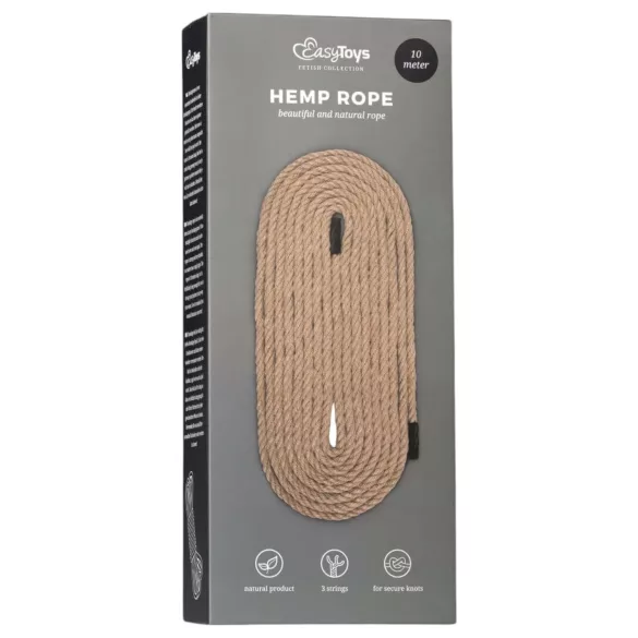 Easytoys konopné lano - konopné bondage lano (10 m, přírodní)